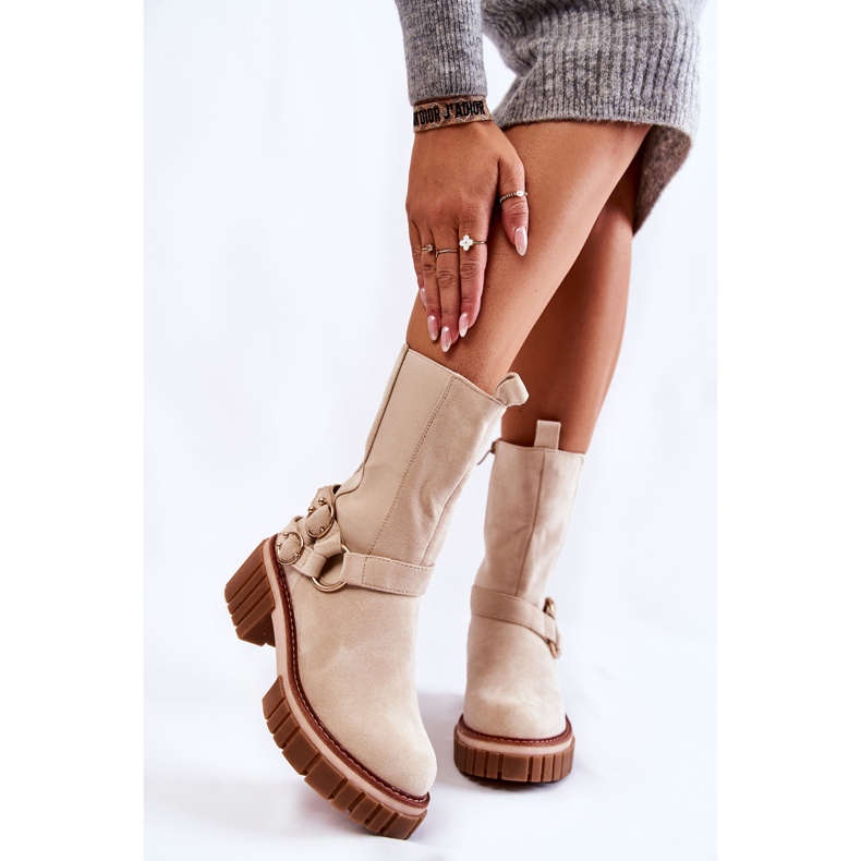 Botas Cálidas Mujer Ante Workers Beige Brinnon 1