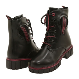 Evento Botas para mujeres para la señorita Evalo 22DO23-5244 Zip negro y rojo 3 Evento Botas para mujeres para la señorita Evalo 22DO23-5244 Zip negro y rojo 3