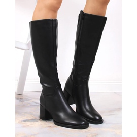 Botas negras de mujer Sergio Leone cálidas en el poste. negro 2