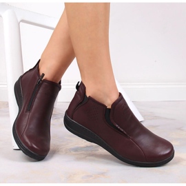 Cómodas botas de piel para mujer insuladas burdeos Helios marrón 1