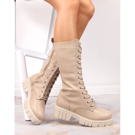 Botas de mujer, botas cálidas, beige T.Sokolski 1