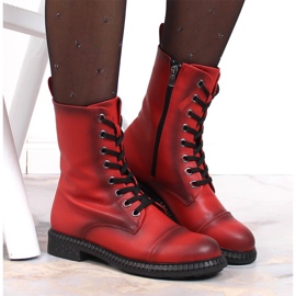 Botas con cordones para mujer con cremallera, rojo cálido T.Sokolski 2