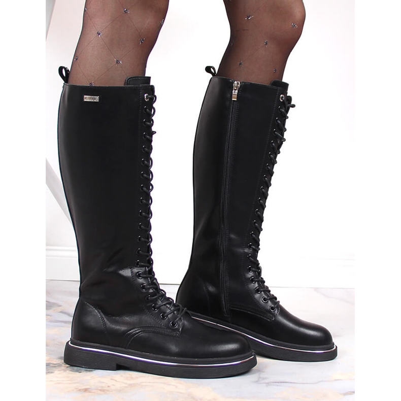Botas de piel para mujer con aislamiento negro Goe KK2N4046 1