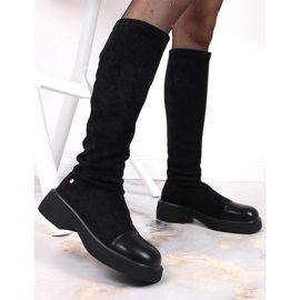 Negro Botas sin cordones de mujer Goe de cuero KK2N4058 3