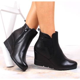 Negro Botas cálidas de mujer con cuña Black Filippo PAW386 1