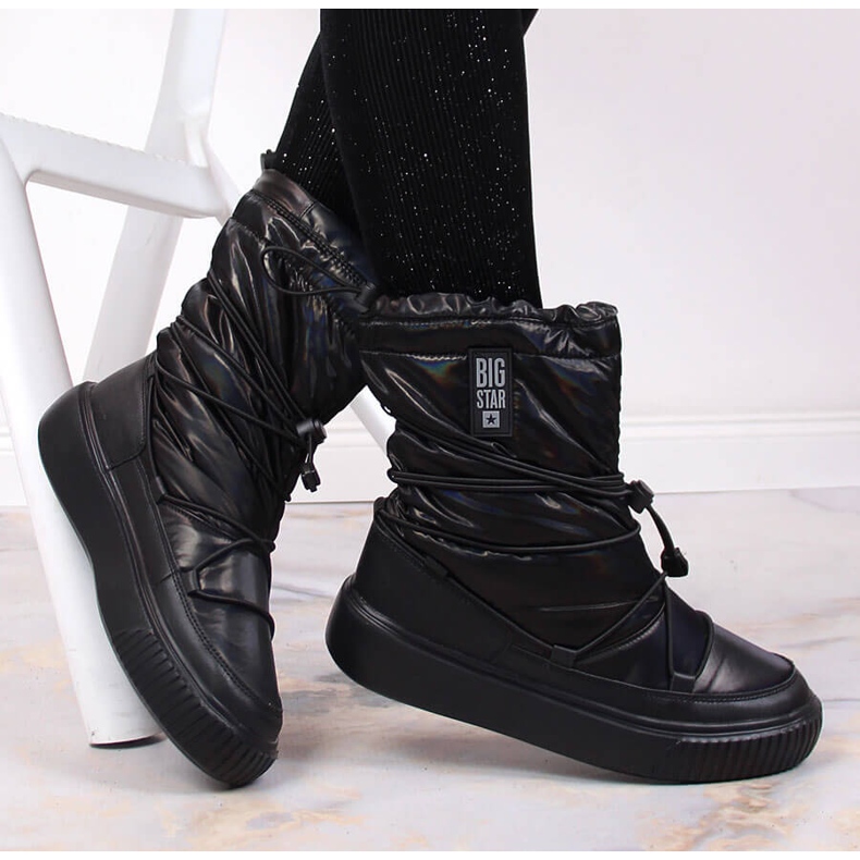 Botas de nieve metalizadas, slip-on negras Big Star KK274193 negro 1