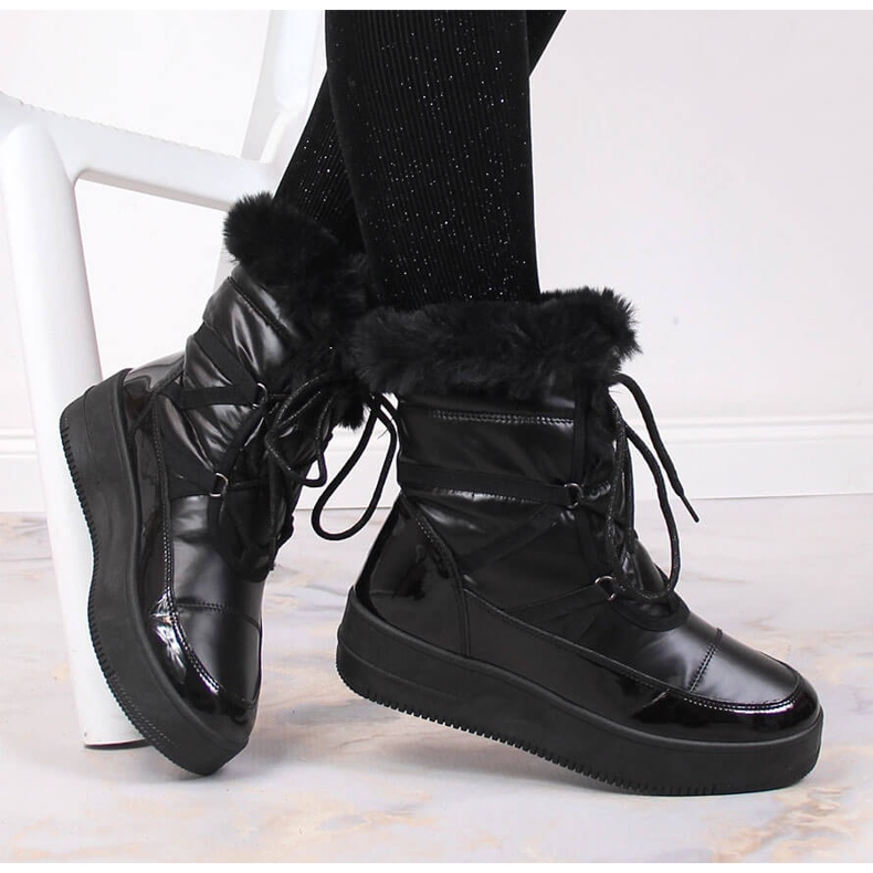 News Botas de nieve mujer plataforma con pelo negro NOVEDADES 1