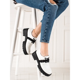 La.Fi Zapatos de plataforma con hebilla blanco negro 3