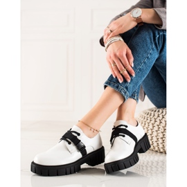 La.Fi Zapatos de plataforma con hebilla blanco negro 2