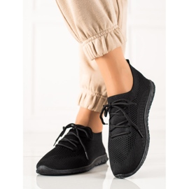 TRENDI Calzado deportivo con cordones negro 2