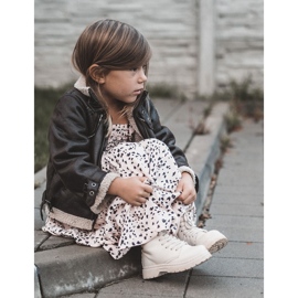 Botas Infantiles De Piel Con Cremallera Beige Omua 7