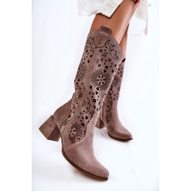 Botas Ante Calado Lewski Shoes 3171 Cappucino marrón 1