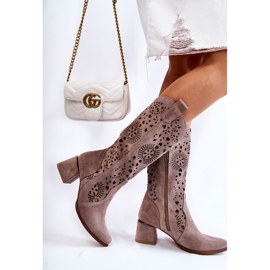 Botas Ante Calado Lewski Shoes 3171 Cappucino marrón 2