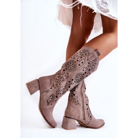 Botas Ante Calado Lewski Shoes 3171 Cappucino marrón 6
