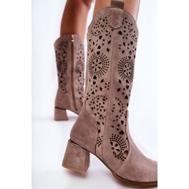 Botas Ante Calado Lewski Shoes 3171 Cappucino marrón 4