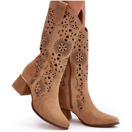 Botas Ante Calado Lewski Shoes 3171 Beige marrón 10