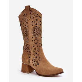 Botas Ante Calado Lewski Shoes 3171 Beige marrón 1