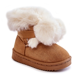 Botas Nieve Infantiles Cálidas Juveniles Marrón-Blanco Roofy 6