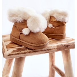 Botas Nieve Infantiles Cálidas Juveniles Marrón-Blanco Roofy 2