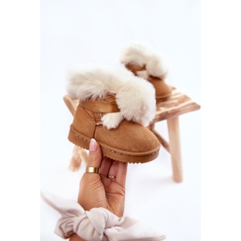 Botas Nieve Infantiles Cálidas Juveniles Marrón-Blanco Roofy 4
