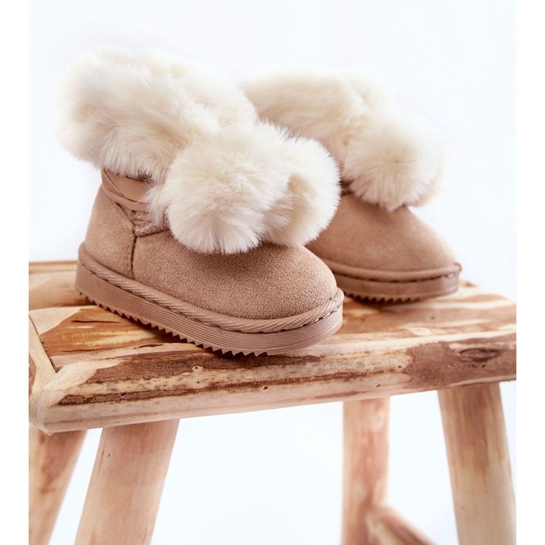 Botas de Nieve Cálidas Infantiles Juveniles Beige Claro Roofy 1
