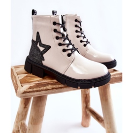 PE1 Botas Infantiles Lacadas Con Cremallera Blanco Yukko 2