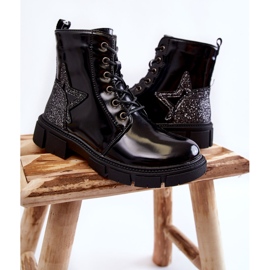 PE1 Botas Infantiles Lacadas Con Cremallera Negro Yukko 2