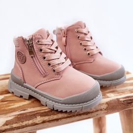 PE1 Botas con aislamiento de pelo para niños Pink Hopper Trappers rosa 1
