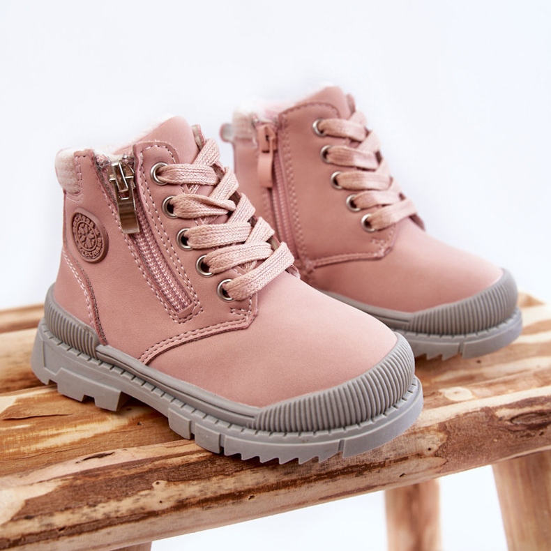 PE1 Botas con aislamiento de pelo para niños Pink Hopper Trappers rosado 1 PE1 Botas con aislamiento de pelo para niños Pink Hopper Trappers rosado 1