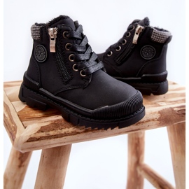 PE1 Botas con aislamiento de pelo para niños Black Hopper Trappers rosa 2