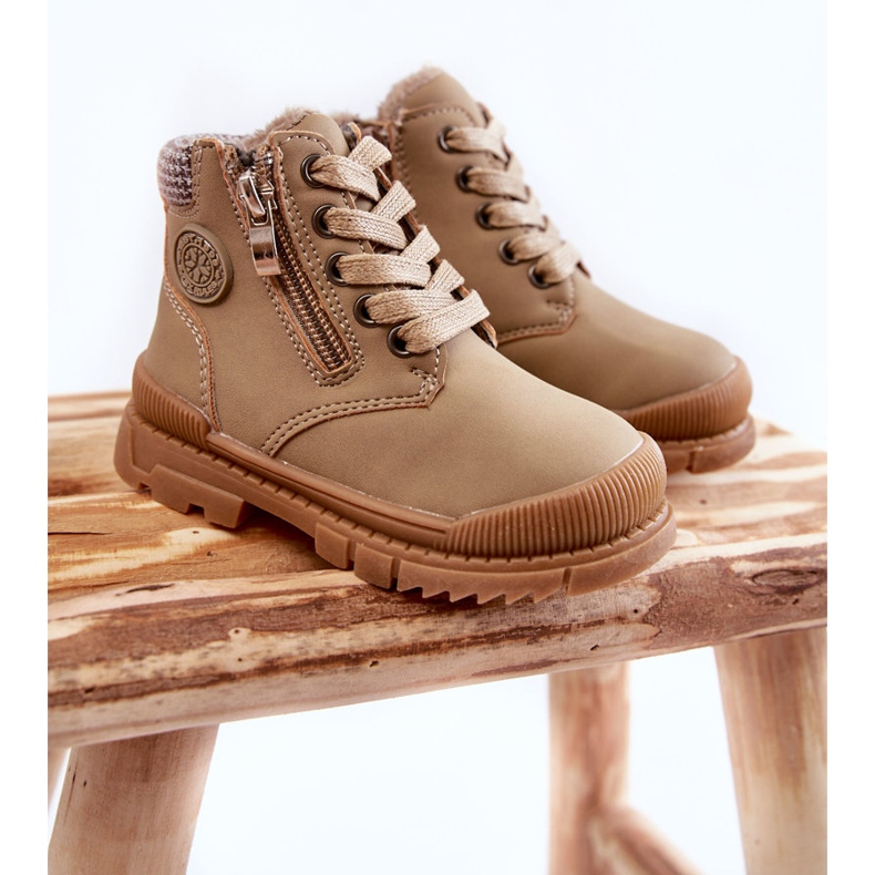 Botas Infantiles Con Aislamiento De Pelo Beige Hopper Trappers 1