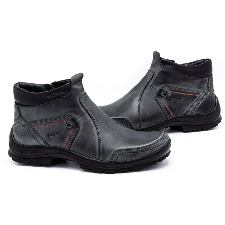 Olivier Botas de piel de invierno para hombre 352MP gris 3