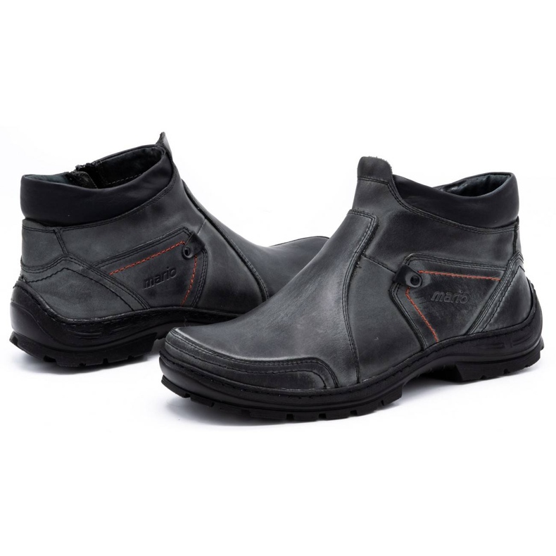 Olivier Botas de piel de invierno para hombre 352MP gris 4