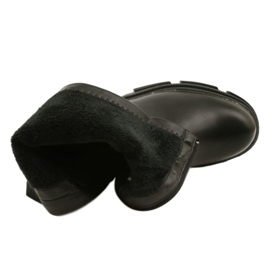 Botas de cuero para mujeres en un fondo grueso M. Daszyński MR2127-20 Negro 5