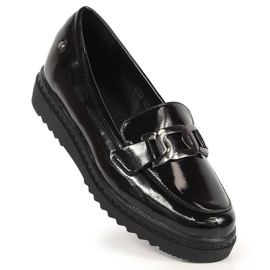 Mocasines lacados sobre plataforma Vinceza W JAN162A negro 1