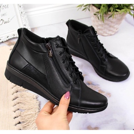 Botas de mujer en piel con cuña negro Helios 567 1 Botas de mujer en piel con cuña negro Helios 567 1