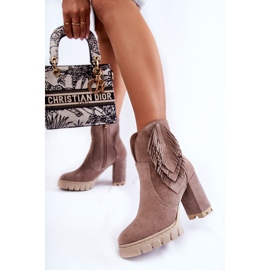 Botas Ante Plataforma Lewski Shoes 3251 Cappucino marrón 3