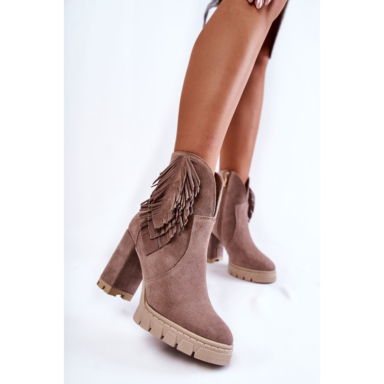 Botas Ante Plataforma Lewski Shoes 3251 Cappucino marrón 1