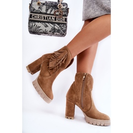 Botas Ante Plataforma Lewski Shoes 3251 Beige marrón 3
