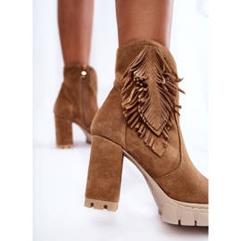 Botas Ante Plataforma Lewski Shoes 3251 Beige marrón 5