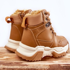 FR1 Botas Infantiles Abrigadas Trappers Con Cremallera Camel Marvin marrón 4