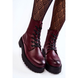 Sergio Leone Botas de Mujer Con Plataforma Burdeos Randi rojo 4