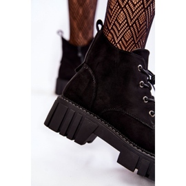 Sergio Leone Botas cálidas de ante con cordones Negro Bjorg 8
