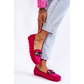 PS1 Mocasines de mujer en ante con adornos Janetta Fucsia rosado 2 PS1 Mocasines de mujer en ante con adornos Janetta Fucsia rosado 2