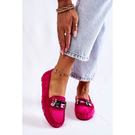 PS1 Mocasines de mujer en ante con adornos Janetta Fucsia rosa 1