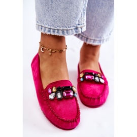 PS1 Mocasines de mujer en ante con adornos Janetta Fucsia rosado 5