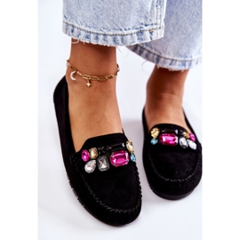PS1 Mocasines De Mujer En Ante Con Adornos Janetta Negros 5