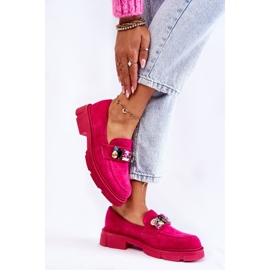 PS1 Mocasines De Mujer De Ante Con Adorno Karlott Fucsia rosado 2