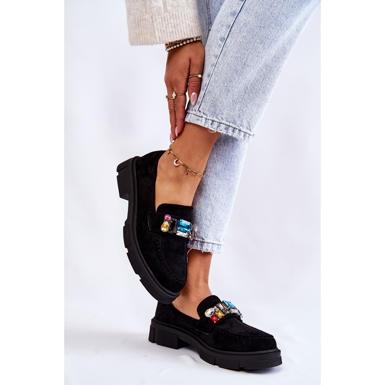 PS1 Mocasines De Mujer En Ante Con Adorno Negro Karlott 2