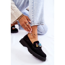 PS1 Mocasines De Mujer En Ante Con Adorno Negro Karlott 5